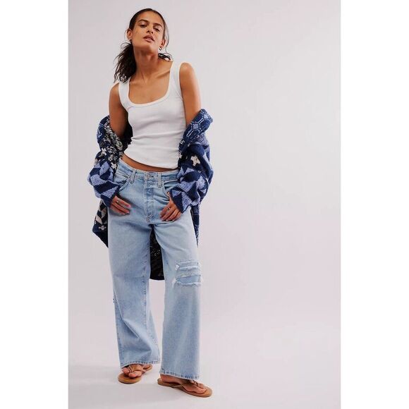 NWT Citizens of Humanity Pina Low-Rise Baggy Crop Jeans Size 32 in Cascade